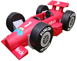 A formula 1 themed inflatable