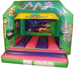 A jungle-themed inflatable